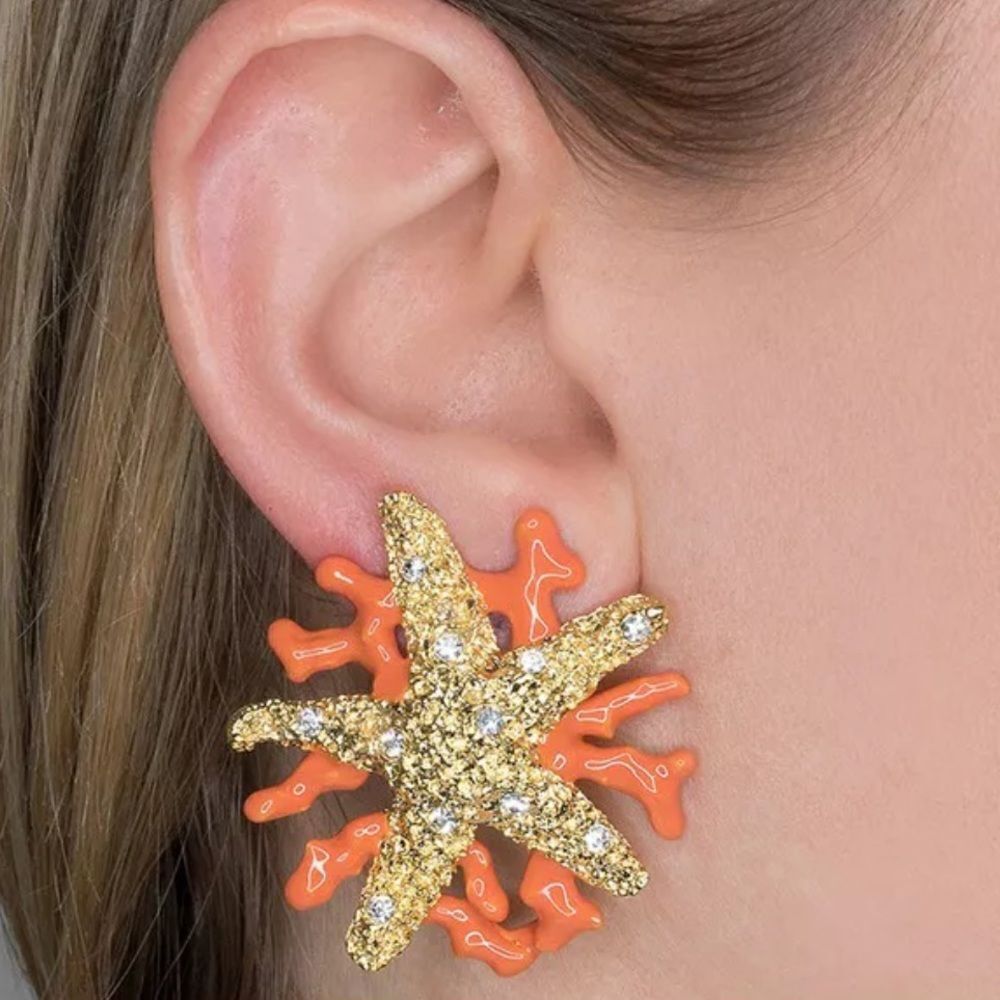 Trendy starfish earrings N222